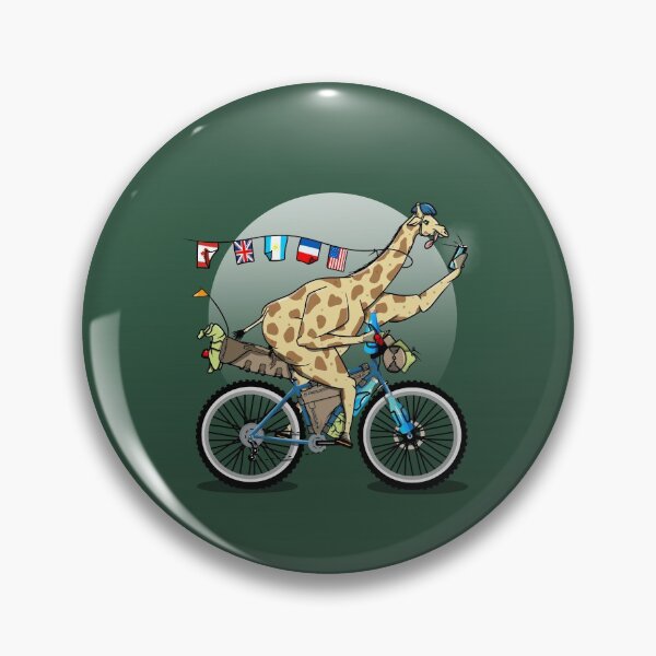 Item preview, Funny giraffe bikepacking cycle touring designed and sold by piedaydesigns.