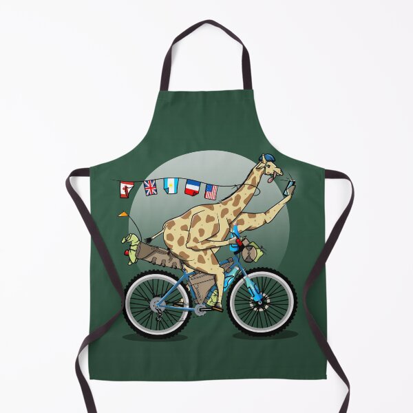 Item preview, Funny giraffe bikepacking cycle touring designed and sold by piedaydesigns.