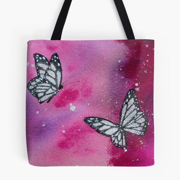 Item preview, Silver Butterflies on Pink designed and sold by PoppyAndOpal.