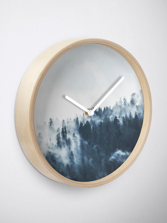 Alternate view of Foggy Forest Landscape Clock