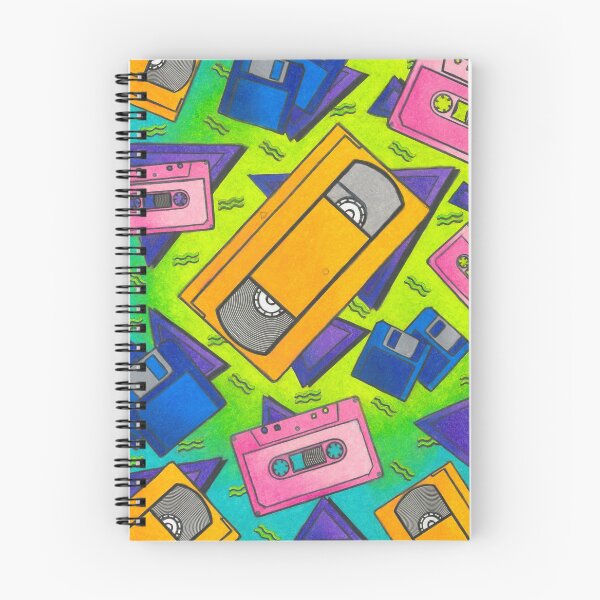 Item preview, Retro Technology Nickelodeon Orange Tapes Cassette Tapes Floppy Disks 90s designed and sold by AbbysRadArt.