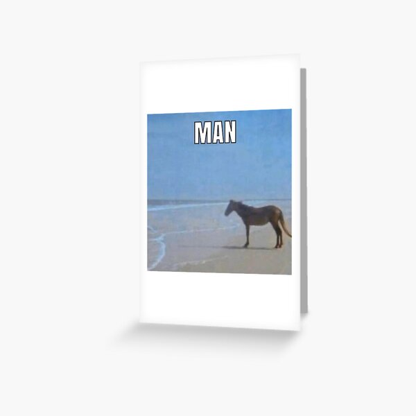 "horse man meme" Greeting Card for Sale by sadisubedi Redbubble