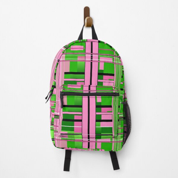 Pink & Green Checkered Handbag or Backpack