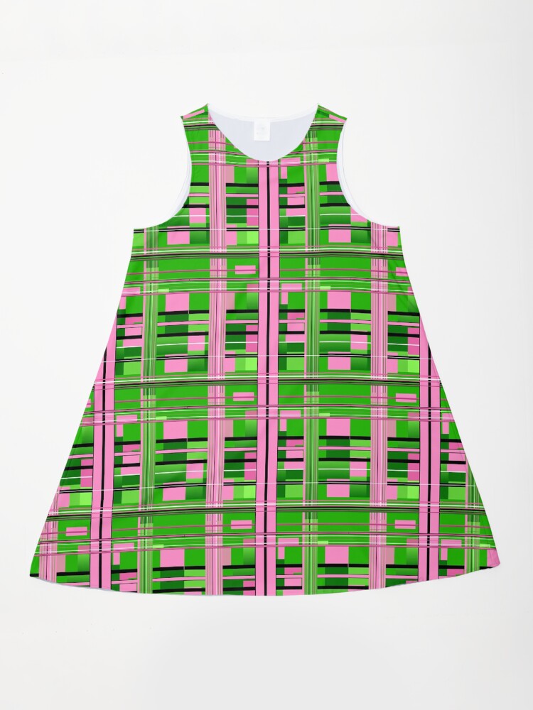 Plaid Pink & Green " A-Line Dress for Sale by montaque8 | Redbubble