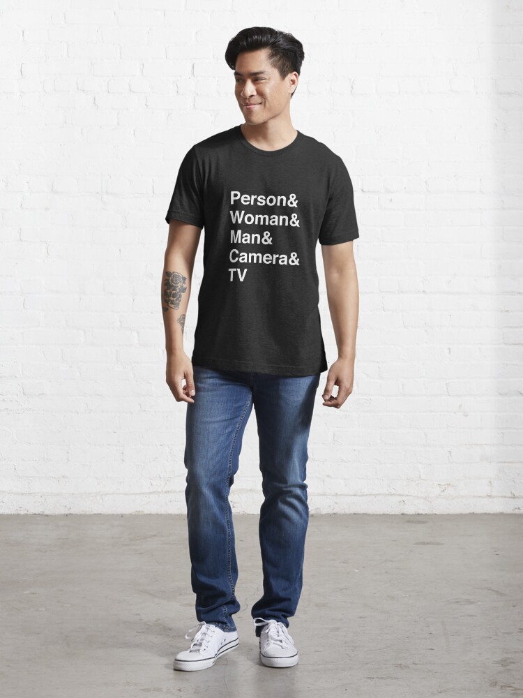 Person woman man camera on sale tv t shirt