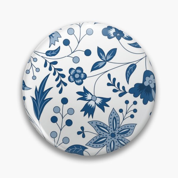 Item preview, blue floral pattern designed and sold by pyro gay.