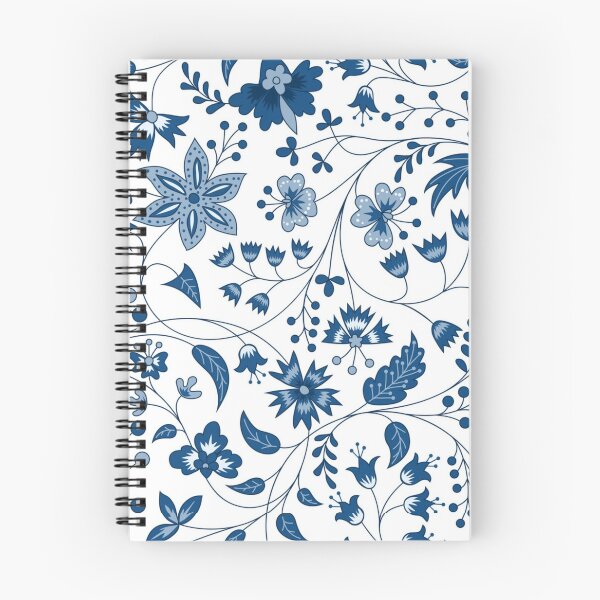 Item preview, blue floral pattern designed and sold by pyro gay.