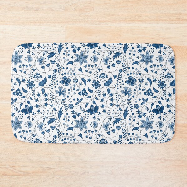 Item preview, blue floral pattern designed and sold by pyro gay.