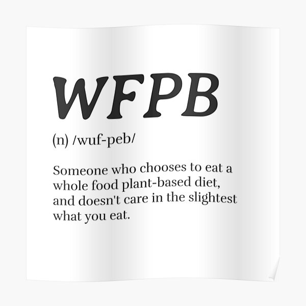 WFPB Definition (Whole Food Plant Based) Poster
