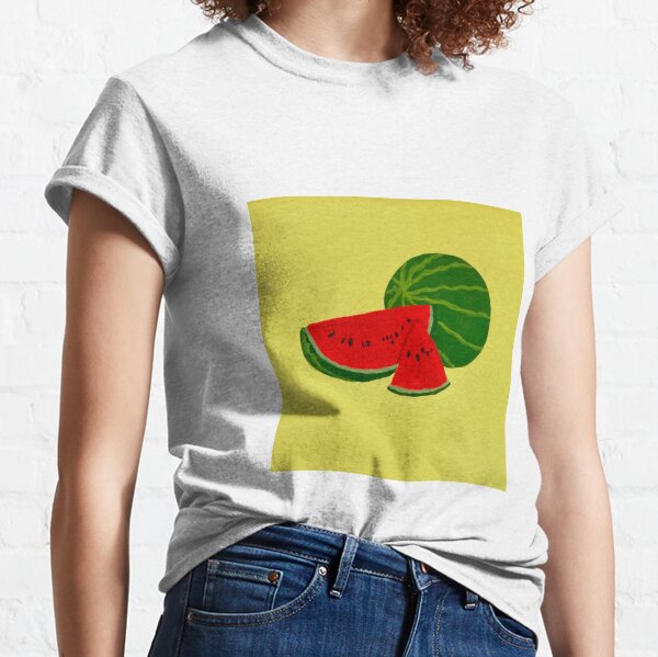Women Print Tees,Watermelon,Vibrant Color Slices S-XXL O Neck T Shirt Female Tee