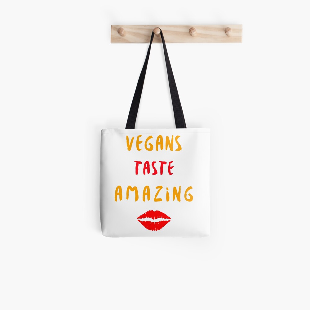 Vegans Taste Amazing with Lips Tote Bag