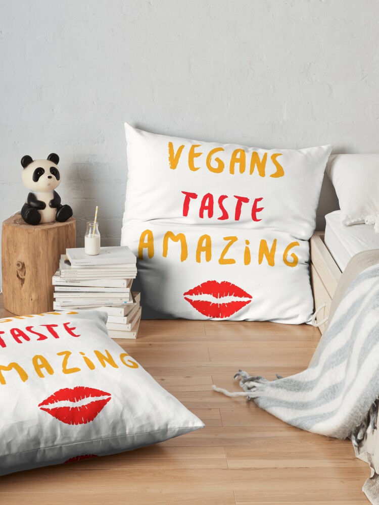 Alternate view of Vegans Taste Amazing with Lips Floor Pillow