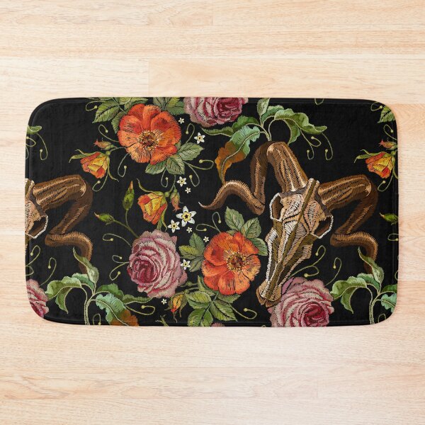 Item preview, Embroidery bull skull and roses  designed and sold by matrioshka.