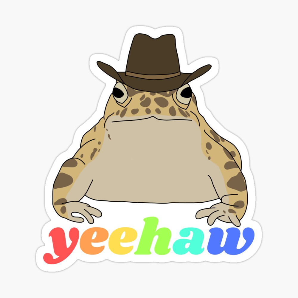 Yeehaw Cowboy Toad Frog Funny Meme Kids T Shirt By Elliedesignsuk Redbubble