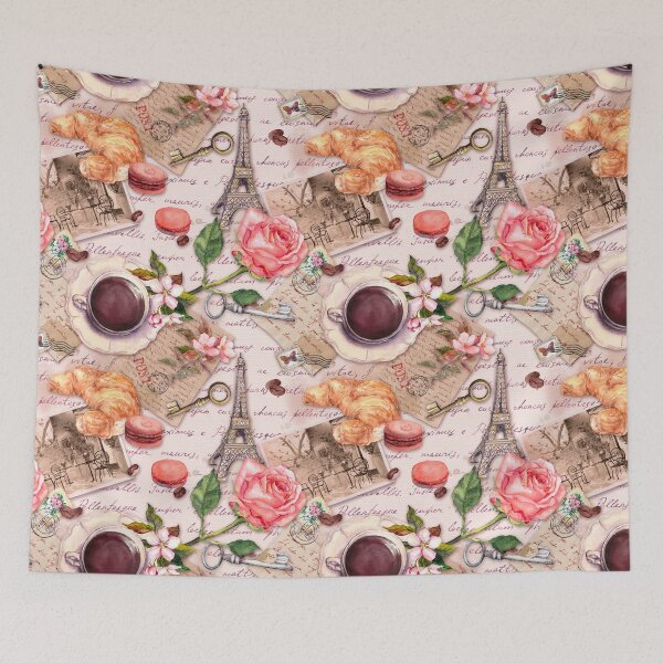 Item preview, A vintage inspired design with old letters and tea in France designed and sold by headpossum.
