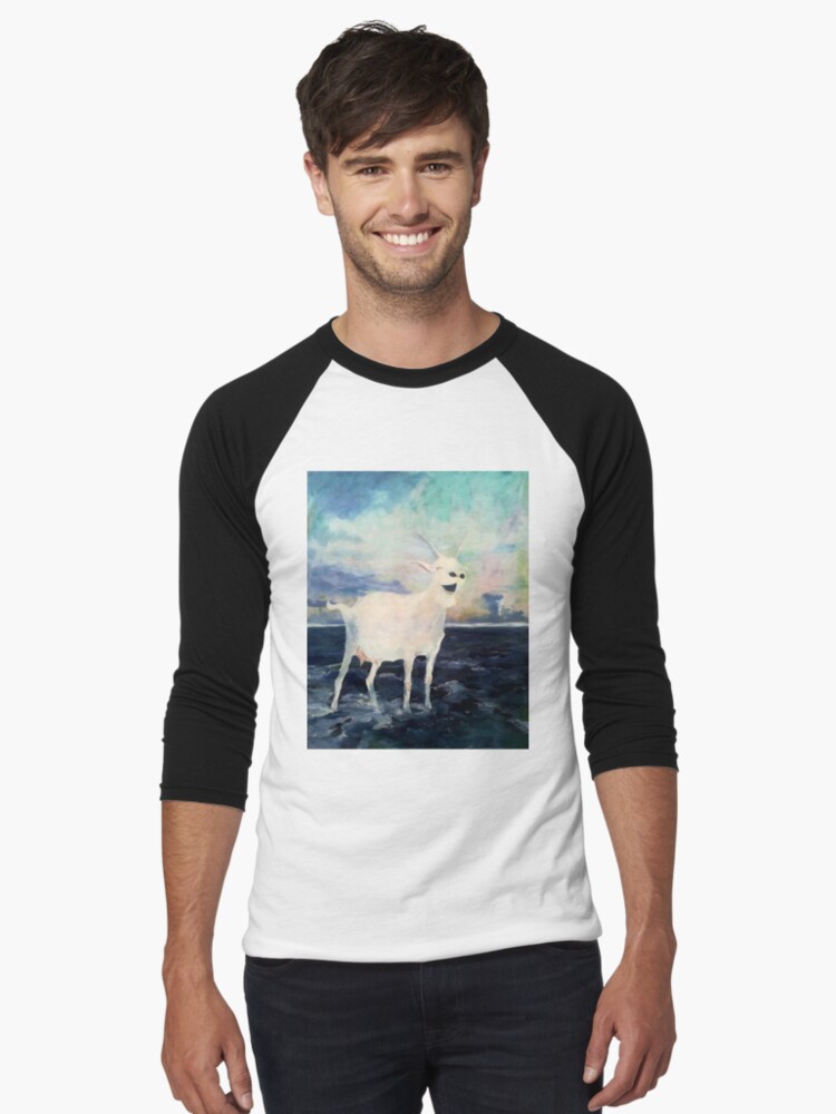 Thumbnail 1 von 3, Baseballshirt mit 3/4-Arm, Eine fröhliche Ziege auf hoher See designt und verkauft von LillianBerthel.