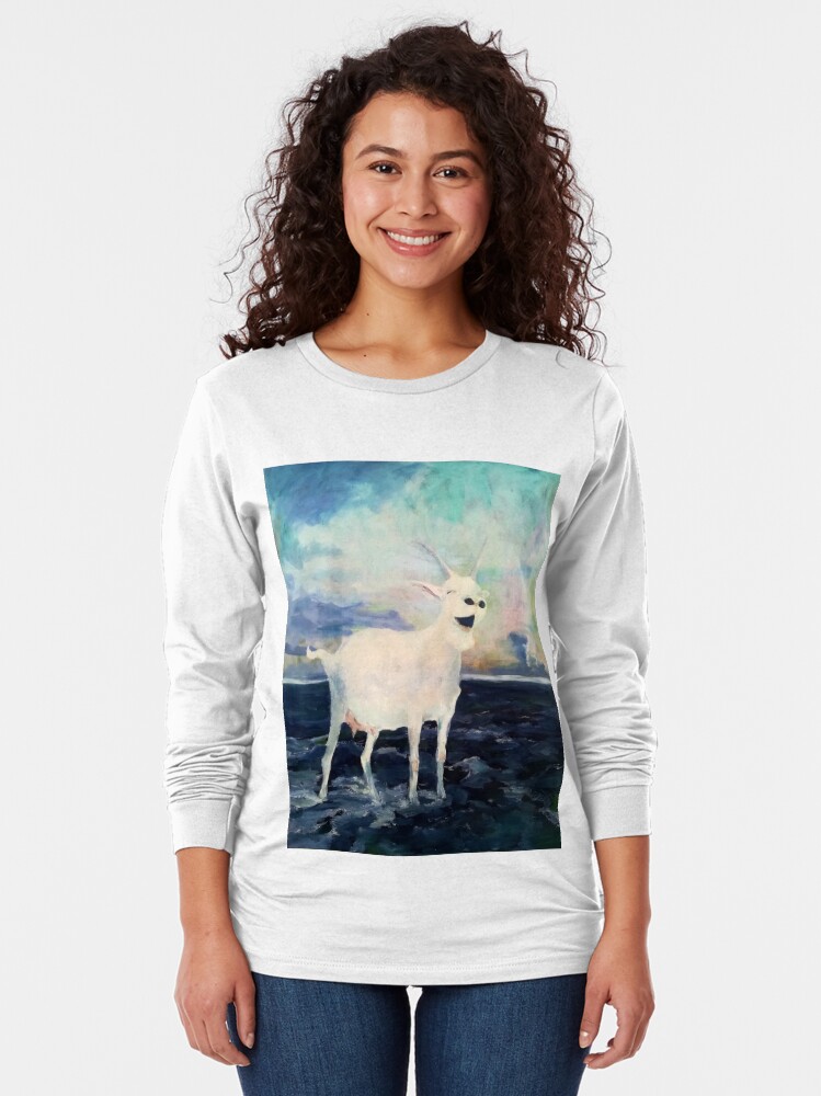 Thumbnail 2 von 5, Langarmshirt, Eine fröhliche Ziege auf hoher See designt und verkauft von LillianBerthel.