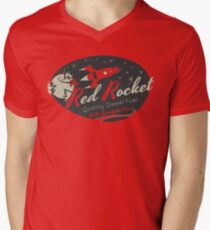 Camiseta de cuello en V Red Rocket (angustiado)