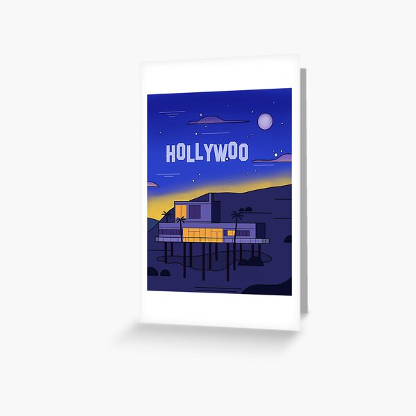 Paisaje de la casa de Hollywoo Tarjetas de felicitación
