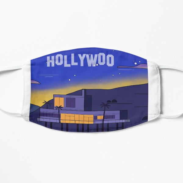 Paisaje de la casa de Hollywoo Mascarilla plana
