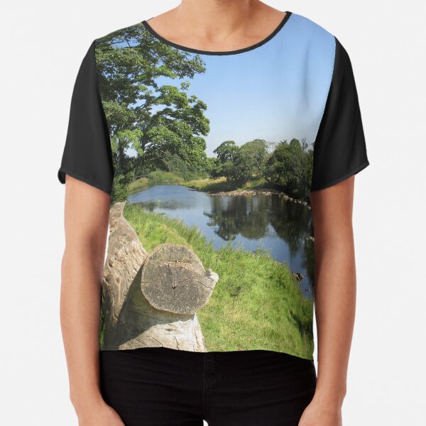 Merch #97 -- Stream Between Trees - Shot 6 (Hadrian's Wall) Chiffon Top