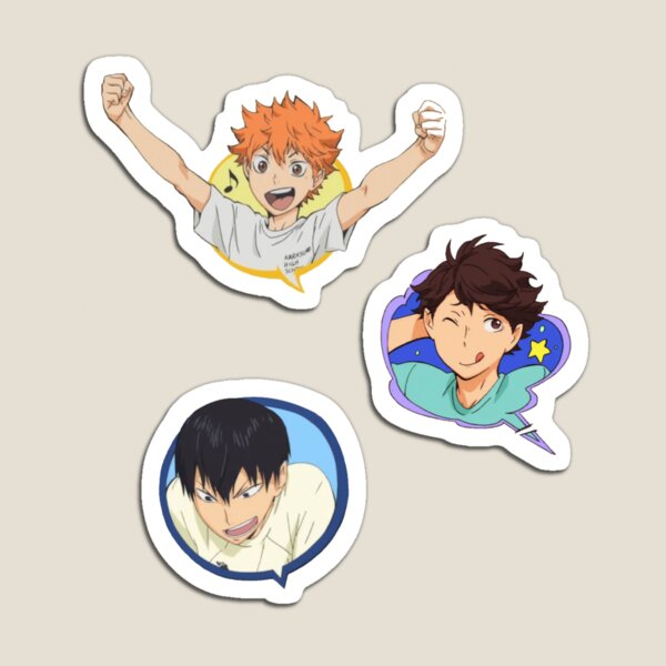 hinata, kageyama and oikawa bubbles Magnet