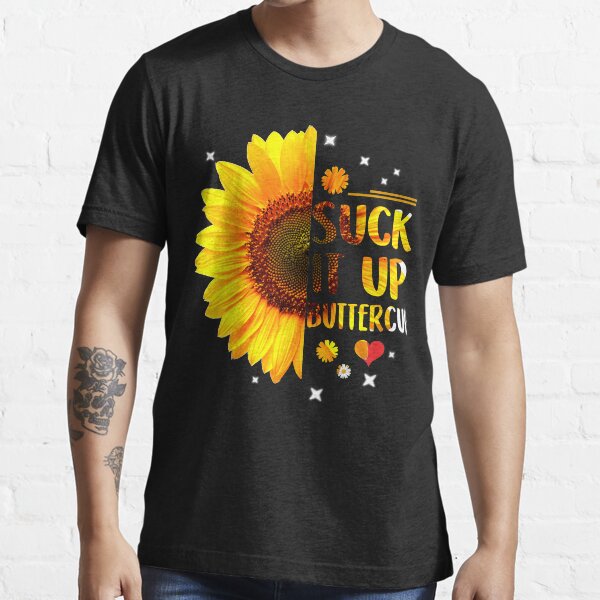 Sunflower Shirts for Women Cute Graphic Tee with Funny Sayings Suck Up Buttercup Cute Casual Short Sleeve Tops