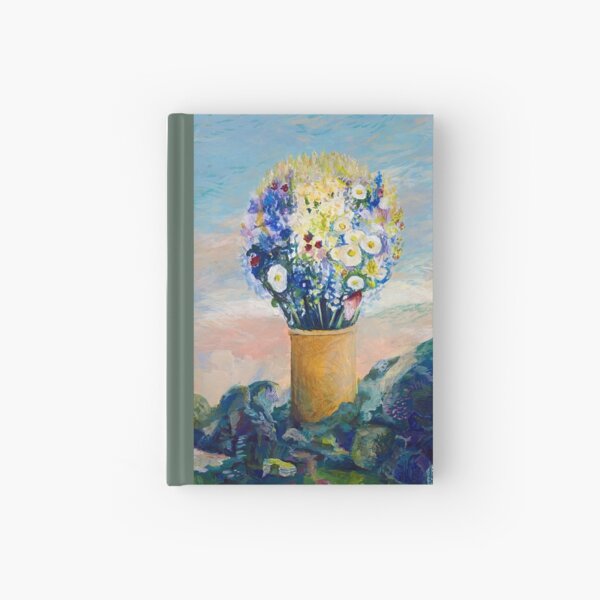 Gigantischer Blumenstrauß in der Landschaft Notizbuch