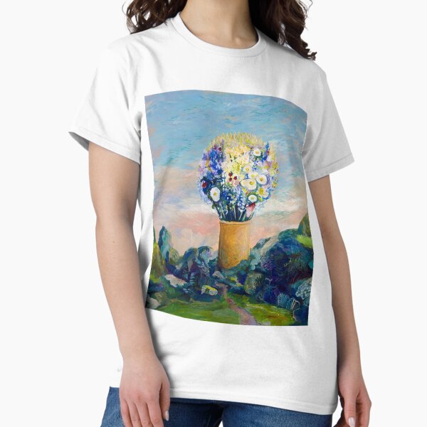 Gigantischer Blumenstrauß in der Landschaft Classic T-Shirt