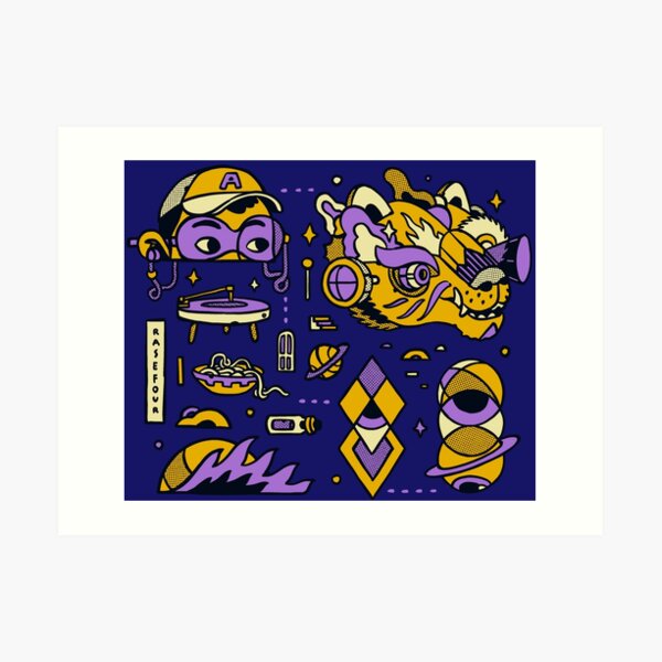 Purple Wolf Pack Art Print