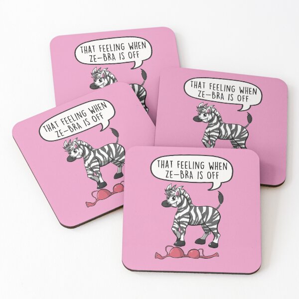 Item preview, That Feeling When ZeBra is Off - Zebra Bra Funny Cartoon Pun designed and sold by LEFDDesigns.