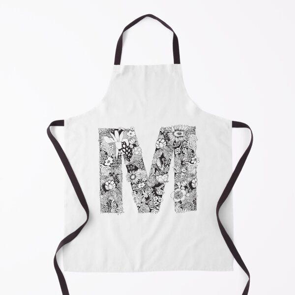 Item preview, Letter M | Black and white | Flower Pattern | Typography | Name art | Custom designed and sold by hayleylauren.