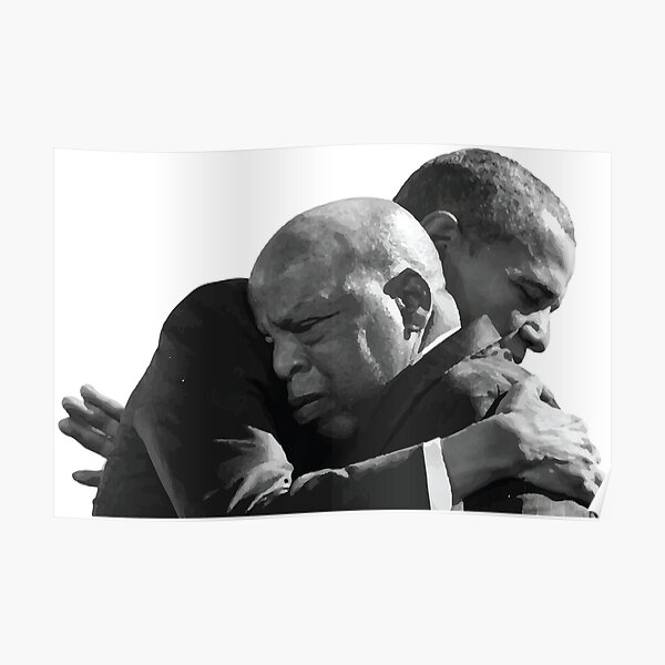 PRESIDENT BARACK OBAMA HUGS REP. JOHN LEWIS ON BLOODY SUNDAY ANNIVERSARY Poster