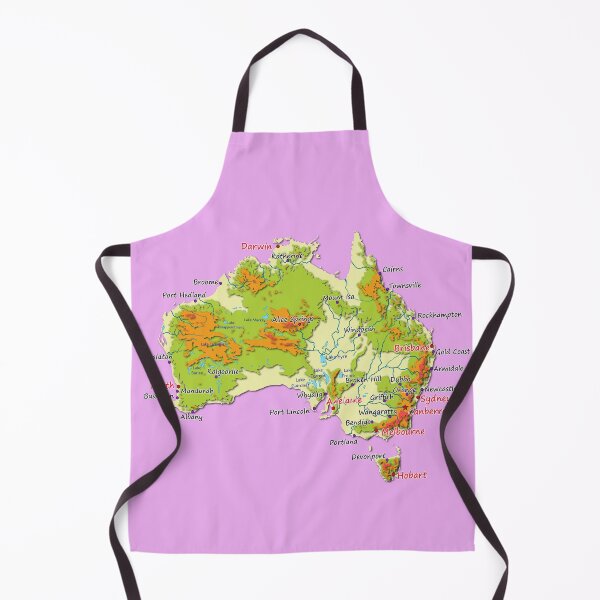 Item preview, Australia physical map topographic map of Australia coast, Capitals and Major cities designed and sold by mashmosh.