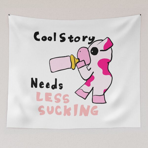 Item preview, Strawberry Cow Cartoon Sucking designed and sold by Hungrydots.