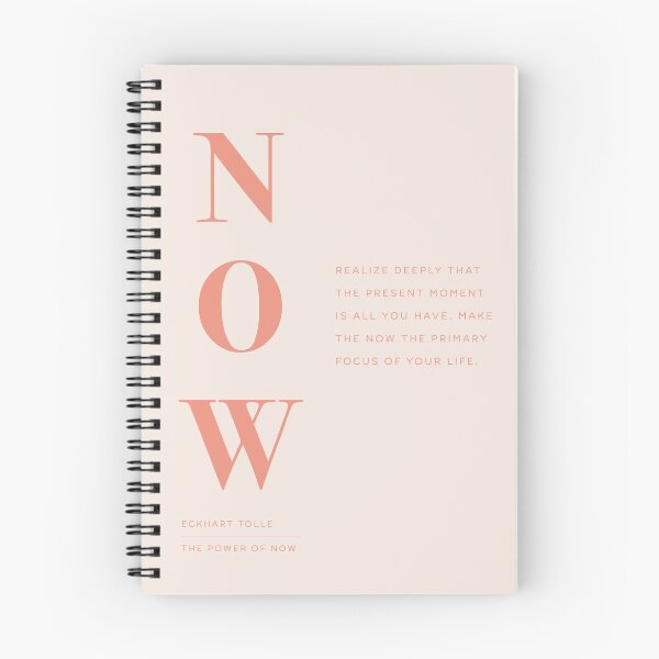 Item preview, Now. Eckhart Tolle Book Quote. Peach.  designed and sold by The Art of the  Pause.