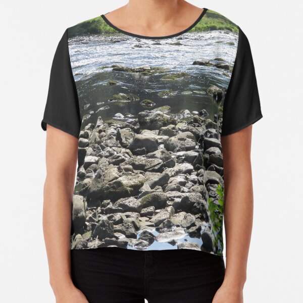 Merch #98 -- Stream Stones - Shot 1 (Hadrian's Wall) Chiffon Top