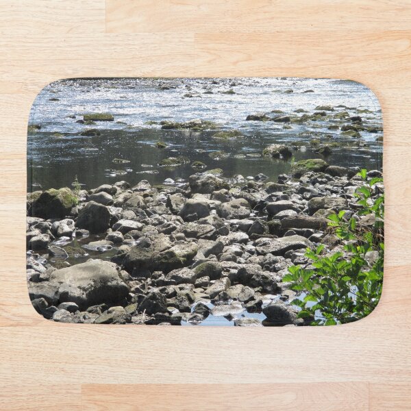 Merch #98 -- Stream Stones - Shot 1 (Hadrian's Wall) Bath Mat