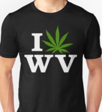 I Love West Virginia Marijuana Cannabis Weed T-Shirt Unisex T-Shirt