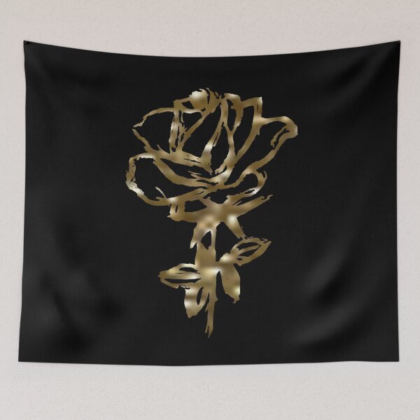 Aperçu de l'œuvre Rose d'or sur un t-shirt noir pour homme et femme. créée et vendue par Galina Kostyaeva.