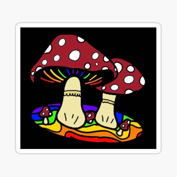 Psychedelic Mushroom Sticker By Ambient Art Redbubble