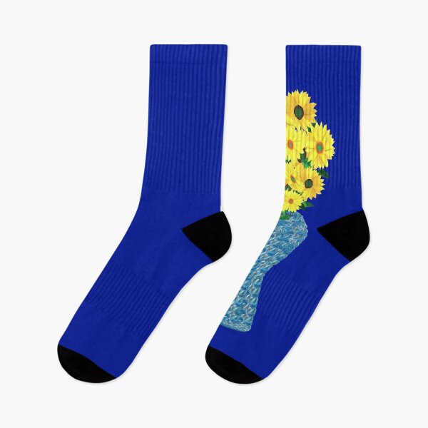 Artikelvorschau, Gelbe Sonnenblumen in blauer Vase entworfen und verkauft von ArtByLM.