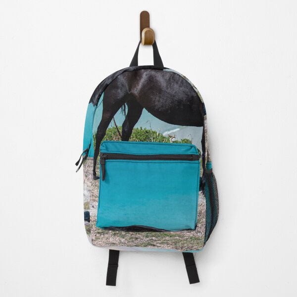Item preview, Pedn Vounder Beach Cornwall with a wild  Black horse designed and sold by kathleenjean.