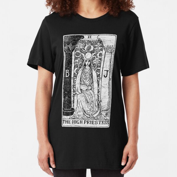 The High Priestess Tarot Card - Major Arcana - fortune telling - occult Slim Fit T-Shirt