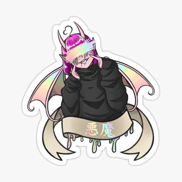 Rainbow Demon Sticker
