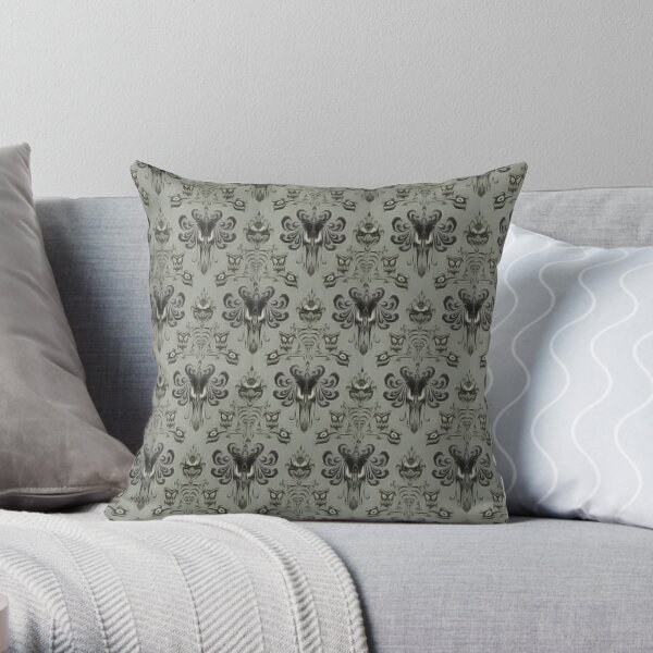 The Haunted Mansion Wallpaper Throw Pillow