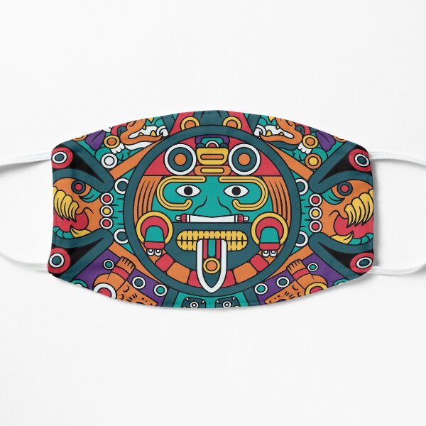 Mayan Aztec Calendar Art Flat Mask