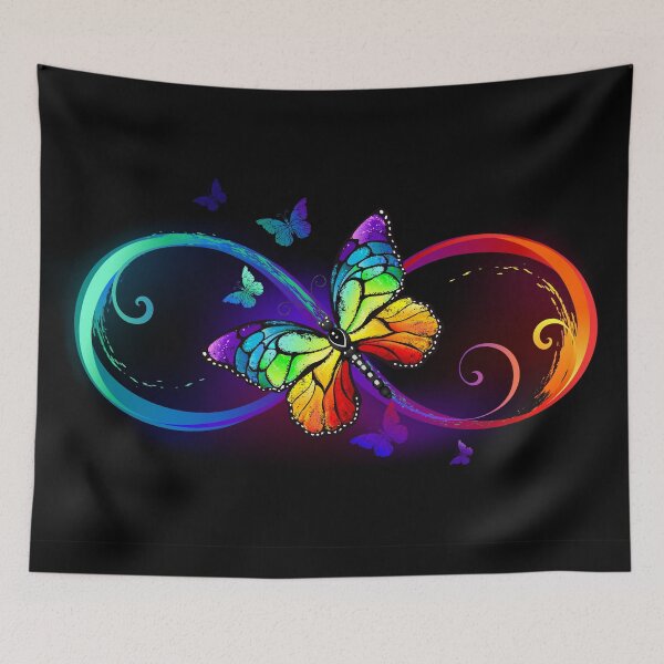 Item preview, Infinity with rainbow butterfly designed and sold by Blackmoon9.