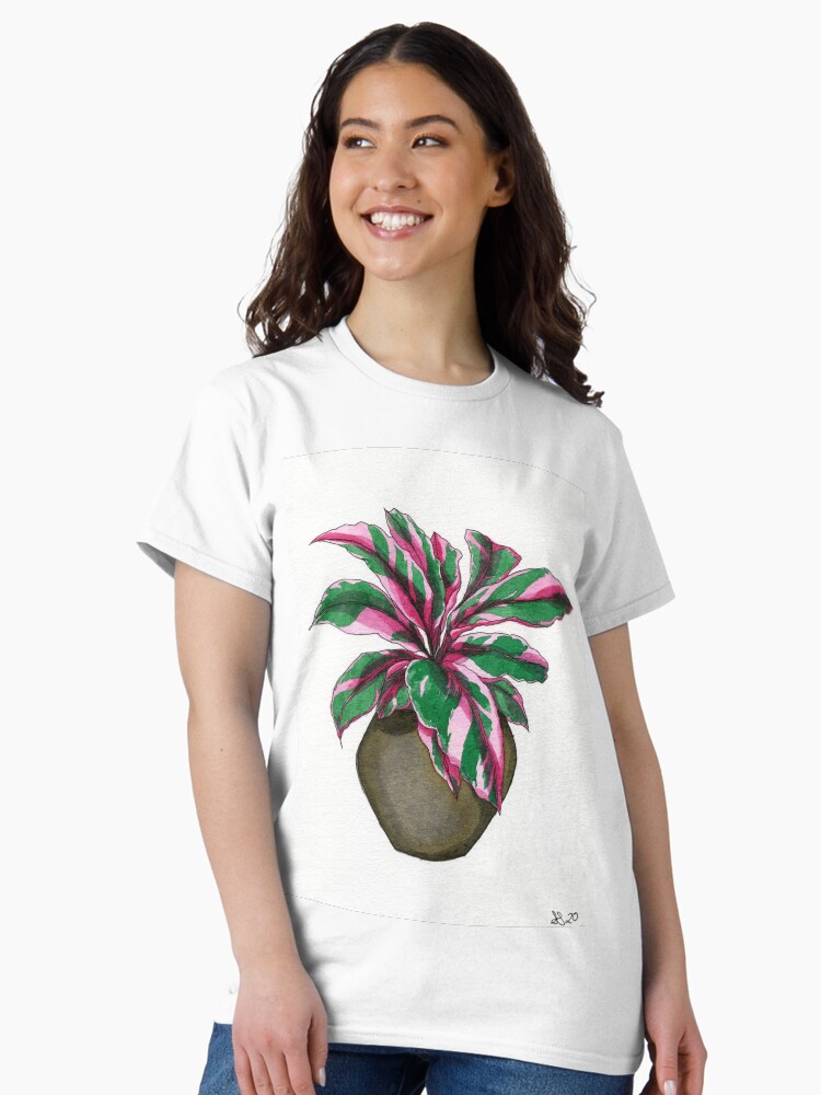 Thumbnail 1 of 7, Classic T-Shirt, Pink Calathea designed and sold by avibrantnest.