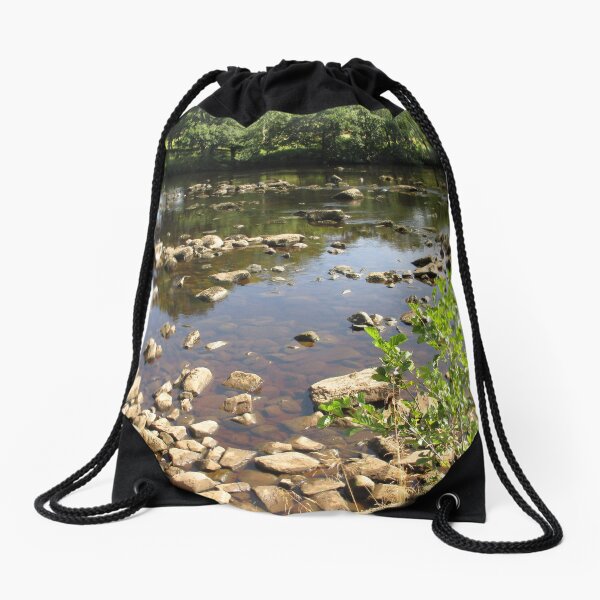Merch #99 -- Stream Stones - Shot 2 (Hadrian's Wall) Drawstring Bag